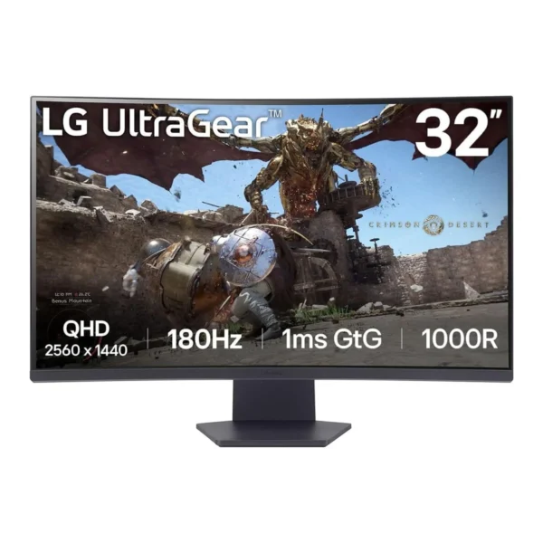 LG 32” Ultragear™ QHD, 1ms 180hz 2560x1440 Curved Gaming Monitor